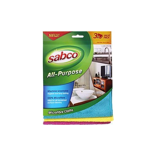 All Purpose Micro fibre Cloths Sabco 3 Pack
