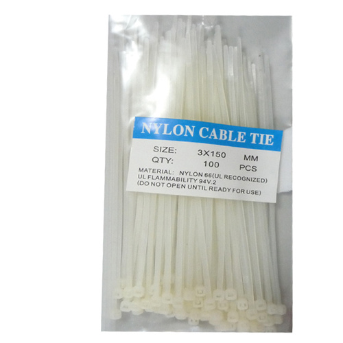 Cable Tie White 150mm Pk100